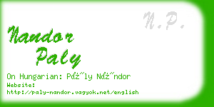 nandor paly business card